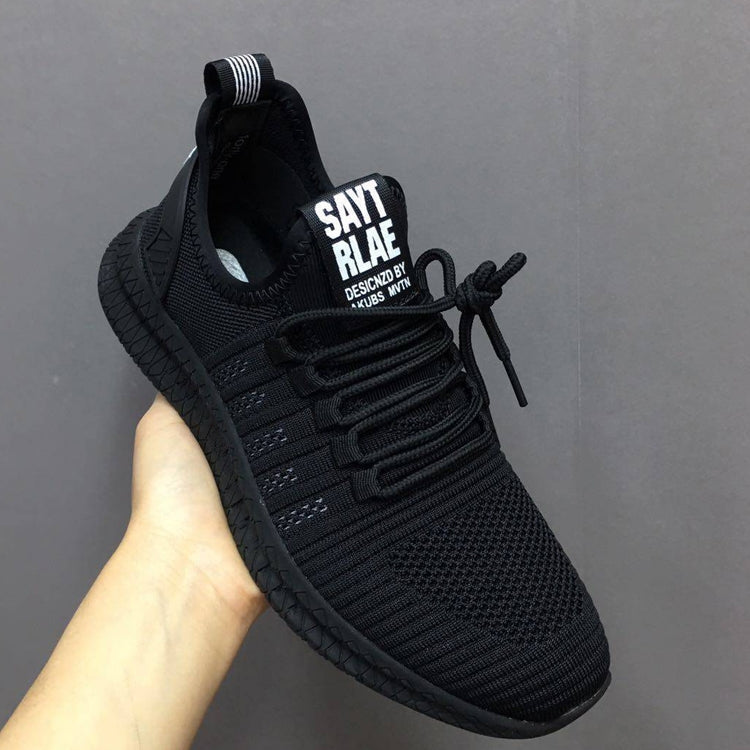 Men Casual Sports Shoes Breathable Mesh Outdoor Running Shoes, Size: 41(Black+Orange)