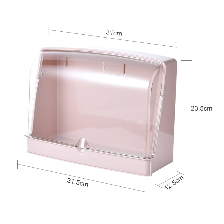 Wall-Mounted Transparent Cosmetic Storage Box Large-Capacity Bathroom And Kitchen Dustproof And Waterproof Flip Rack