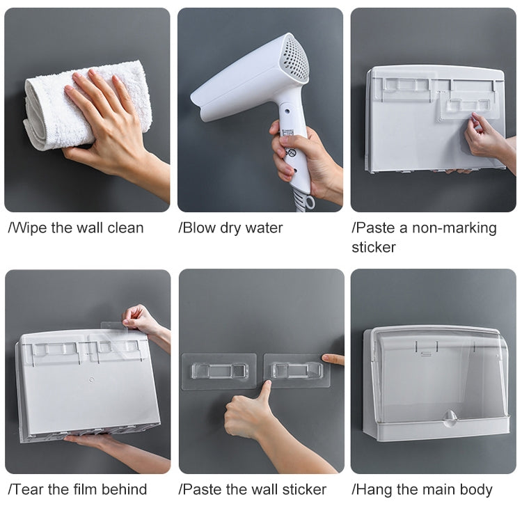 Wall-Mounted Transparent Cosmetic Storage Box Large-Capacity Bathroom And Kitchen Dustproof And Waterproof Flip Rack