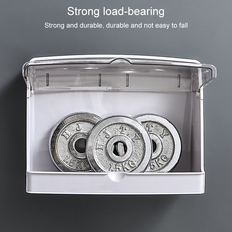 Wall-Mounted Transparent Cosmetic Storage Box Large-Capacity Bathroom And Kitchen Dustproof And Waterproof Flip Rack