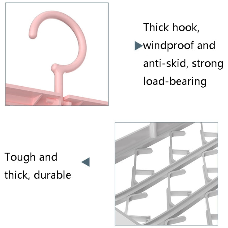 Foldable Socks Drying Rack Windproof Buckle Sock Clip Storage Rack