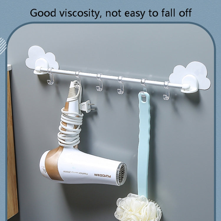 3 PCS Space Aluminum 6-Link Hook Kitchen And Bathroom Sliding Storage Rack