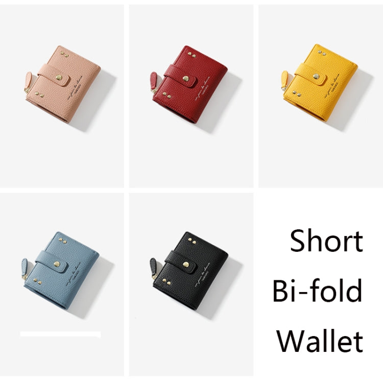 Y8665 Zipper Coin Pocket Multi-Card Slot Short Bi-Fold Wallet