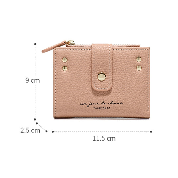 Y8665 Zipper Coin Pocket Multi-Card Slot Short Bi-Fold Wallet