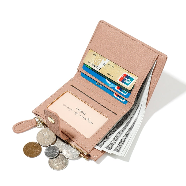 Y8665 Zipper Coin Pocket Multi-Card Slot Short Bi-Fold Wallet