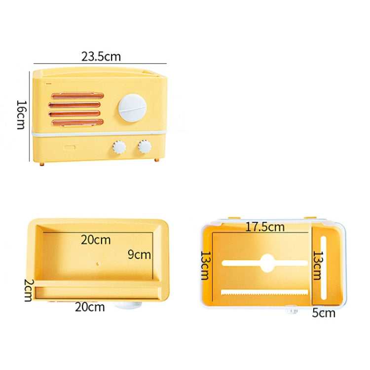 Wall-Mounted Waterproof Retro Radio Tissue Box Punch-Free Mobile Phone Bathroom Shelf Pumping