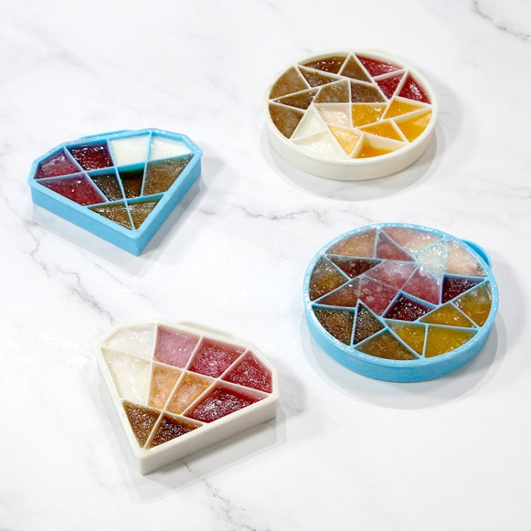 2 PCS Creative Silicone Ice Tray  DIY Ice Cube Mold With Lid, Specification: Diamond (Khaki)
