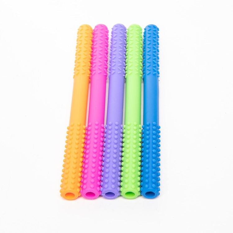 CYG001 4 PCS Baby Silicone Teether Hollow Teething Tube Children Anti-eating Hand Molar Stick