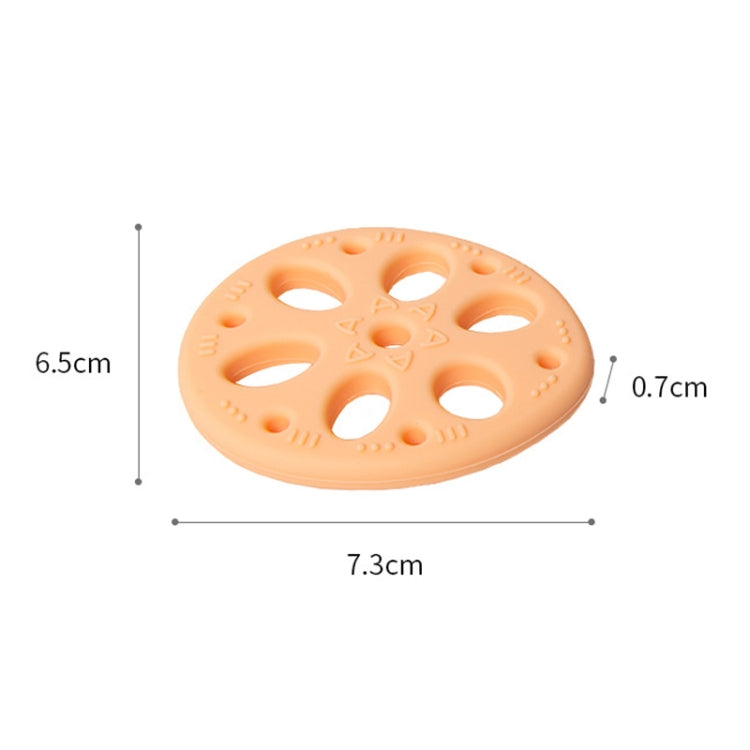 M010093 4 PCS Silicone Lotus Root Tablets Baby Soothing Teether Children Molars Toys Maternal And Child Supplies, Colour: Blue With Lanyard