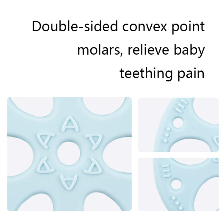 M010093 4 PCS Silicone Lotus Root Tablets Baby Soothing Teether Children Molars Toys Maternal And Child Supplies, Colour: Blue With Lanyard