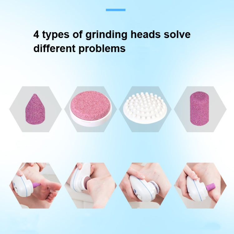 Electric Rechargeable Foot Grinder For Removing Dead Skin Calluses And Pedicure With 4 Grinding Heads