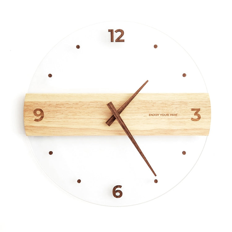 16inch Simple Solid Wood Acrylic Glass Wall Clock Home Living Room Wall Clock Decorative Clock