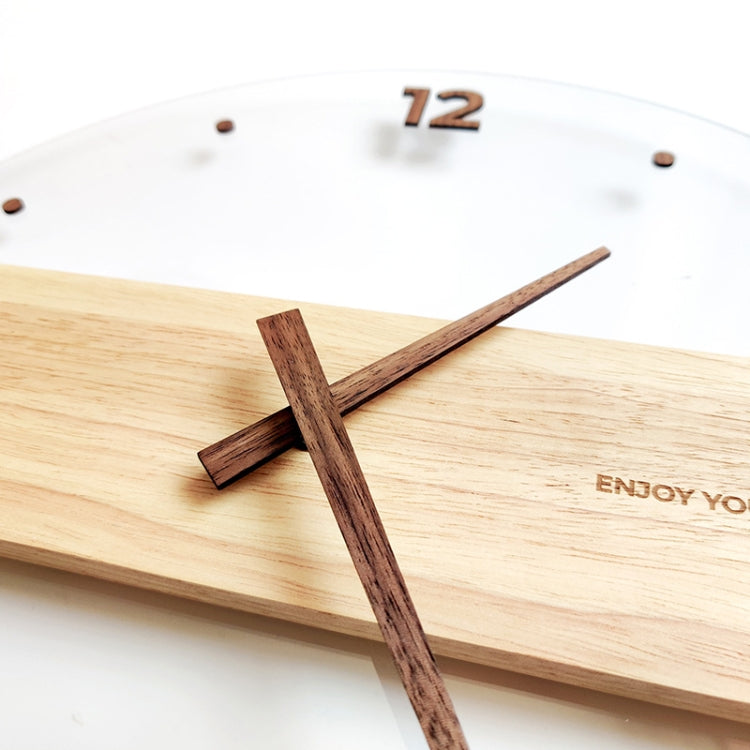 16inch Simple Solid Wood Acrylic Glass Wall Clock Home Living Room Wall Clock Decorative Clock