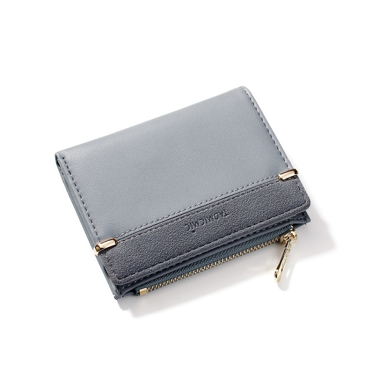 928010 Frosted All-Match Coin Purse Multi-Card Buckle Short Zipper Women Wallet