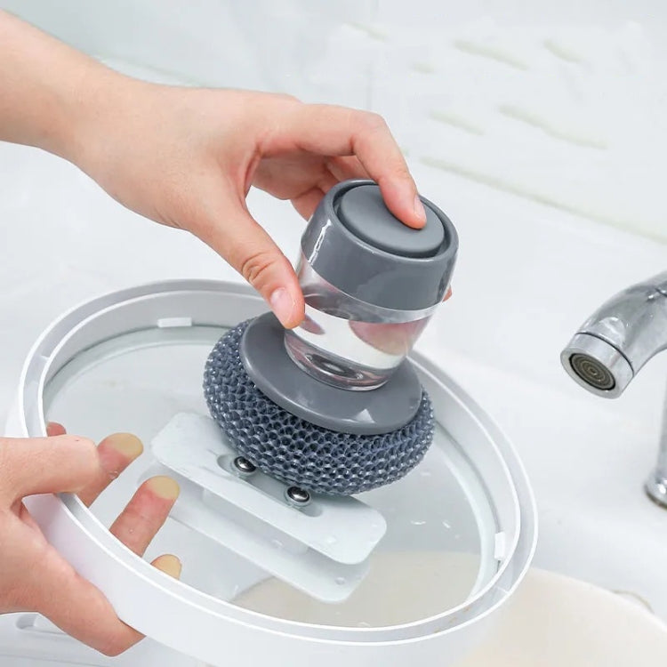 3 PCS Multifunctional Push-Type Cleaning Brush Kitchen Detergent Automatic Liquid Addition Dishwashing Brush