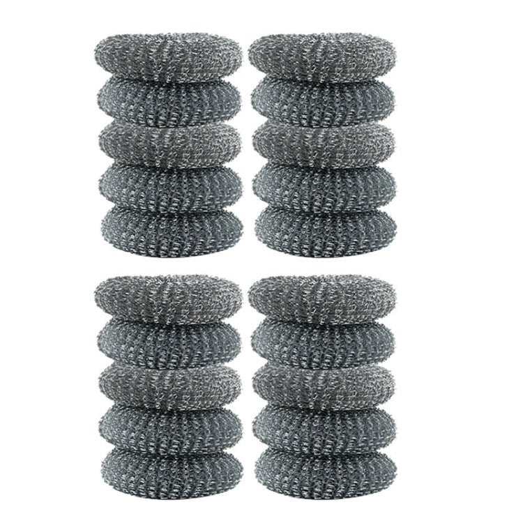20 PCS Stainless Steel Cleaning Ball Kitchen Brush Pot And Dishwashing Brush Replacement Head, Style: Steel Ball