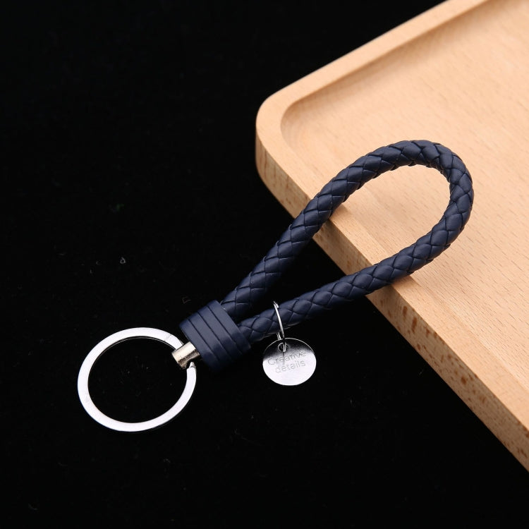 100 PCS Woven Leather Cord Keychain Car Pendant Leather Key Ring Baotou With Small Round Piece