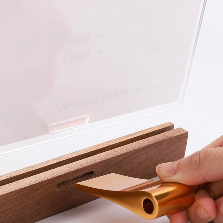 Transparent Acrylic Wooden Base Certificate Photo Frame Vertical Beech