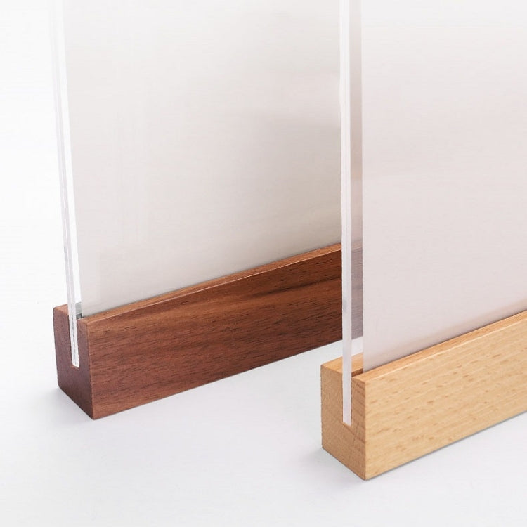 Transparent Acrylic Wooden Base Certificate Photo Frame Vertical Beech