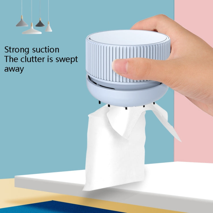 Portable Handheld Desktop Vacuum Cleaner Home Office Wireless Mini Car Cleaner, Colour: Coral Powder Battery