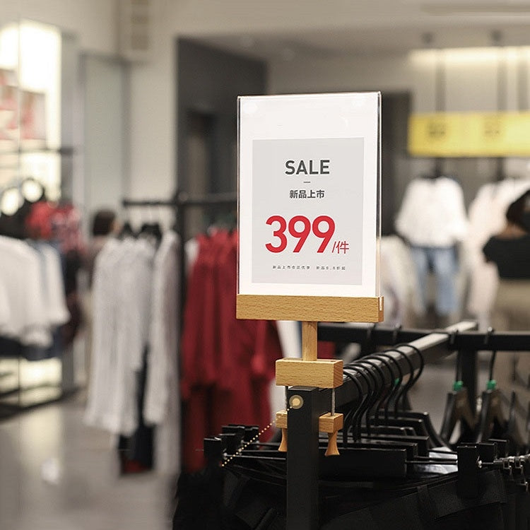 Acrylic Price Stand Up Brand Clothing Store Promotion Discount Sign,Style One A5