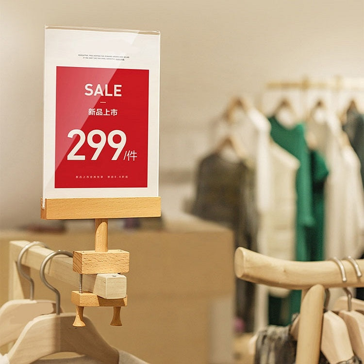 Acrylic Price Stand Up Brand Clothing Store Promotion Discount Sign,Style Two A4