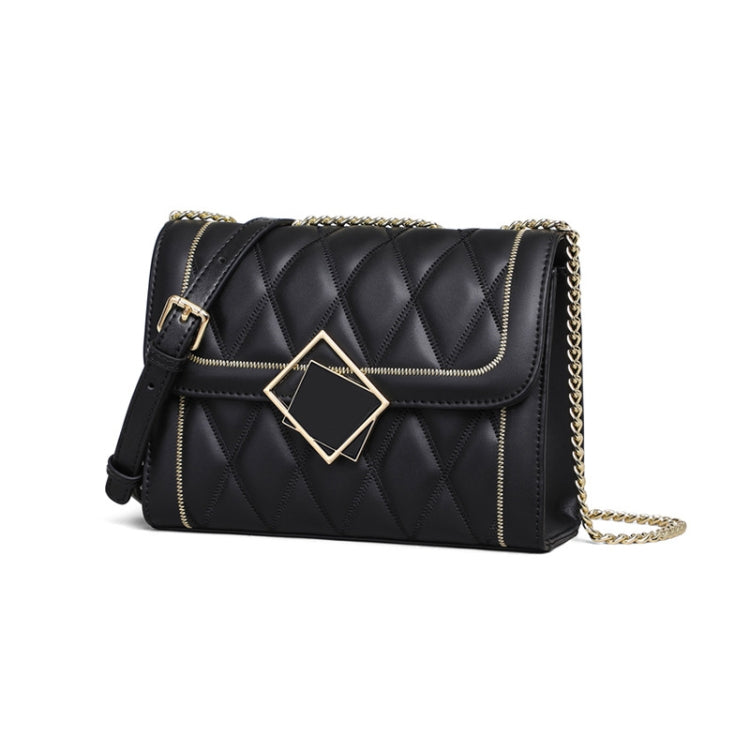 5132 Fashion Messenger Shoulder Bag Chain Small Square Bag(Polar Night Black)