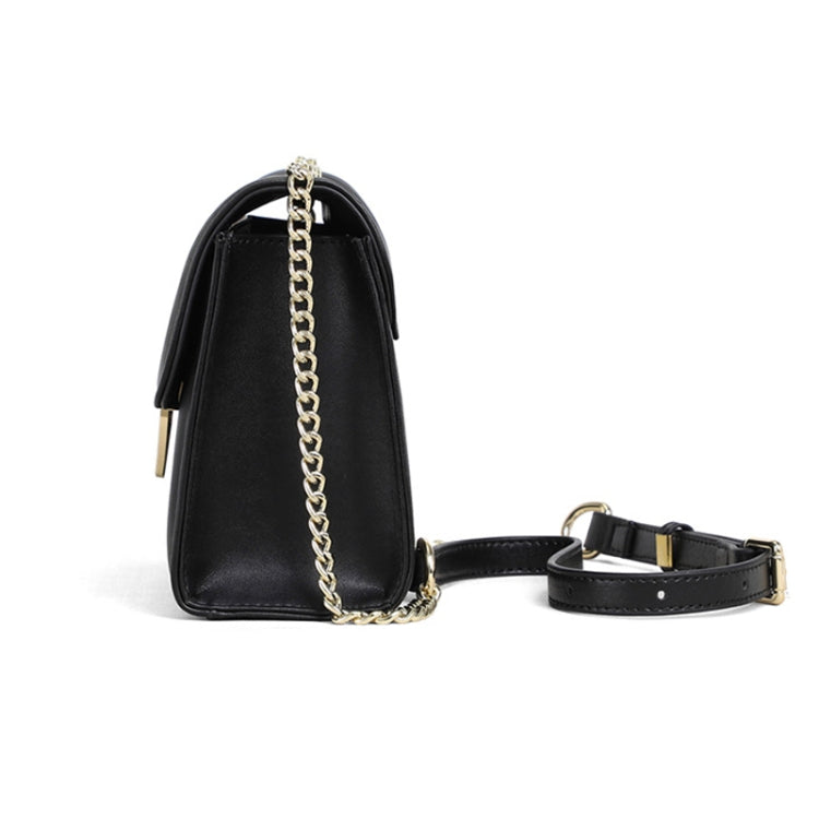 5132 Fashion Messenger Shoulder Bag Chain Small Square Bag(Polar Night Black)