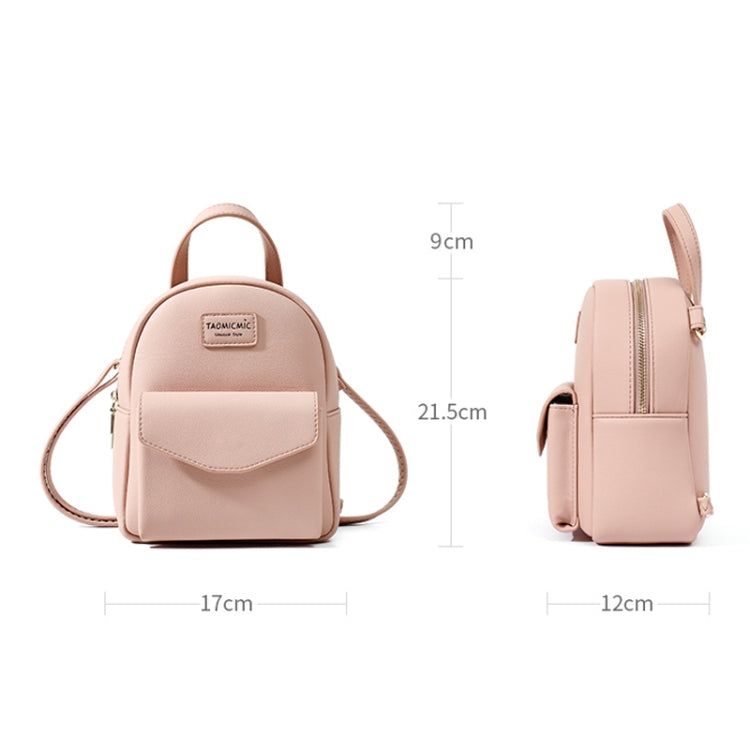 D7002 Mini Student Backpack PU Shoulder Ladies Bag, Colour: Pink