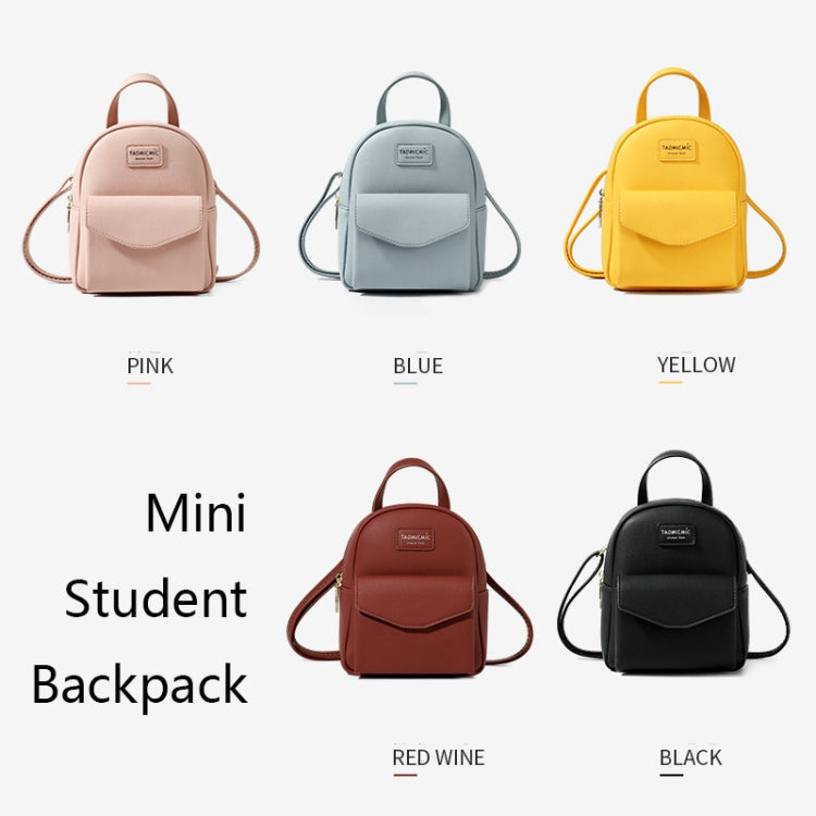 D7002 Mini Student Backpack PU Shoulder Ladies Bag, Colour: Wine Red
