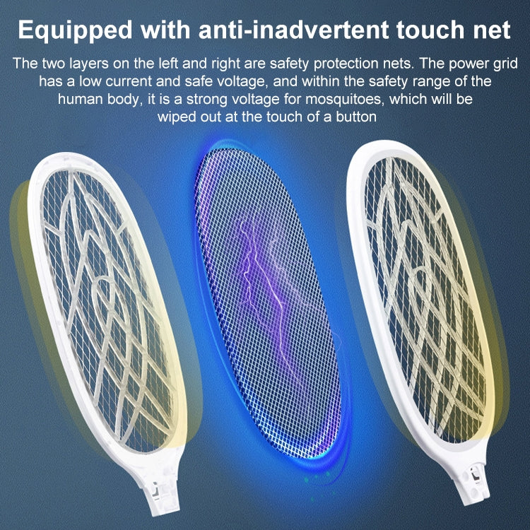 Electrical Mosquito Swatter Mosquito Killer Two-In-One USB Rechargeable Household Electrical Mosquito Swatter, Colour: LEDx10 Purple (Base Charging)