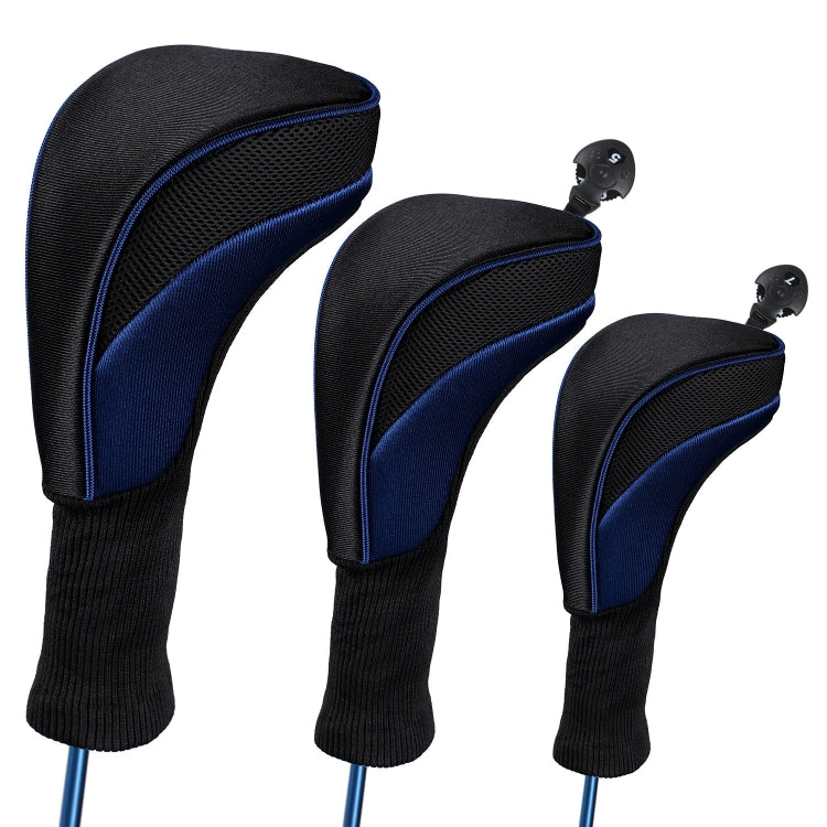 3 in 1 No.1 / No.3 / No.5 Clubs Protective Cover Golf Club Head Cover