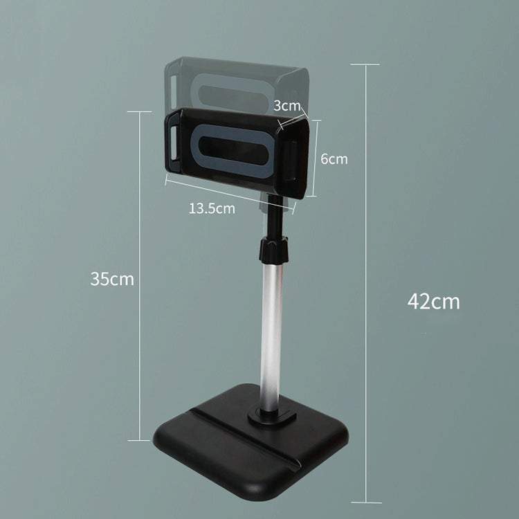 Telescopic Adjustment Live Frame Desktop Tablet Mobile Phone Bracket, Specification: K05 Flat Plate (Black Gray)