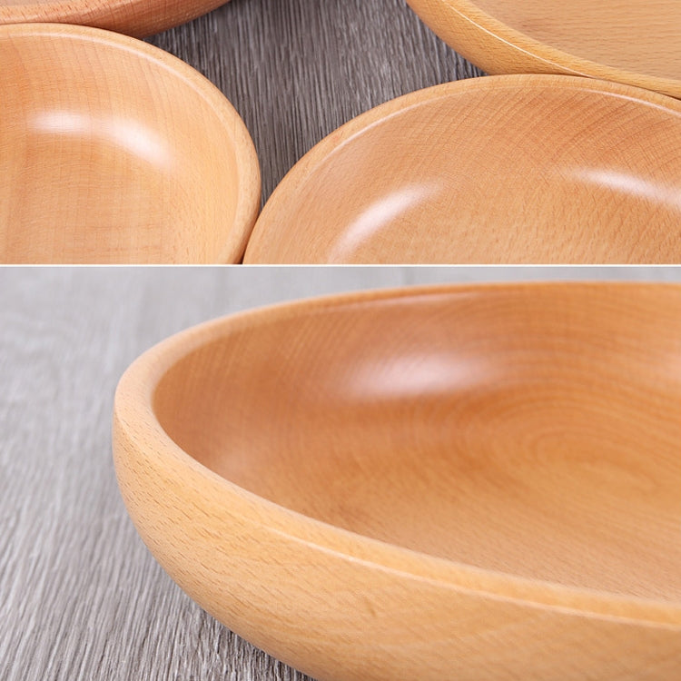 Round Fruit Plate Salad Bowl Thick Wood Dried Fruit Plate Fruit Sushi Plate, Specification: 20cm