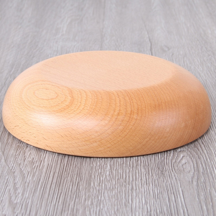 Round Fruit Plate Salad Bowl Thick Wood Dried Fruit Plate Fruit Sushi Plate, Specification: 25cm
