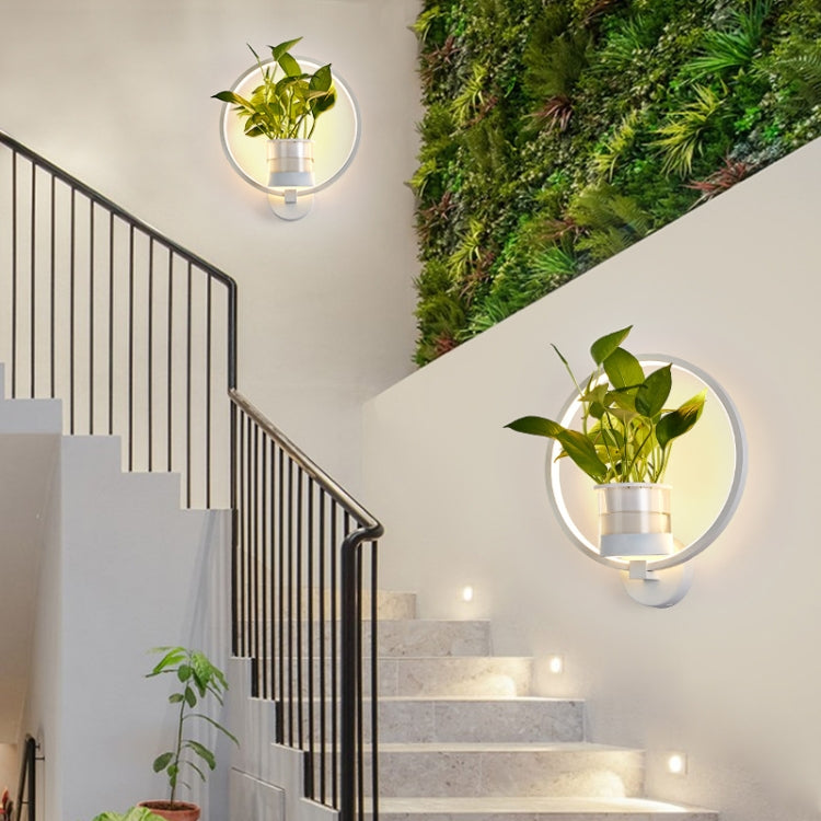18W Warm Light Plant LED Wall Lamp Modern Minimalist Interior Balcony Wall Lamp Without Plants