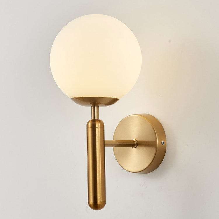 6102 Round Glass LED Wall Light Hotel Bedroom Bedside Living Room, Power source: Without Light Bulb