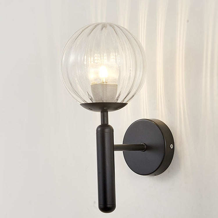 6102 Round Glass LED Wall Light Hotel Bedroom Bedside Living Room, Power source: Without Light Bulb