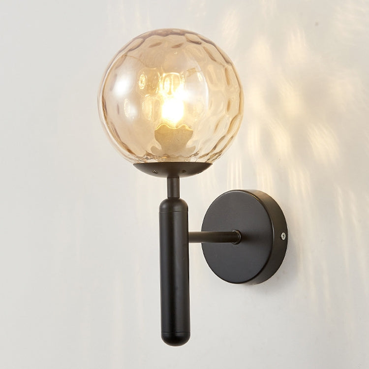 6102 Round Glass LED Wall Light Hotel Bedroom Bedside Living Room, Power source: Without Light Bulb