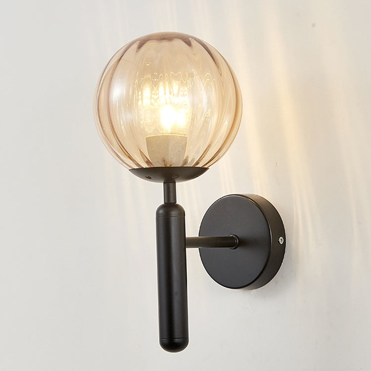 6102 Round Glass LED Wall Light Hotel Bedroom Bedside Living Room, Power source: Without Light Bulb
