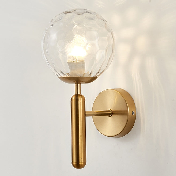 6102 Round Glass LED Wall Light Hotel Bedroom Bedside Living Room, Power source: 5W Warm Light