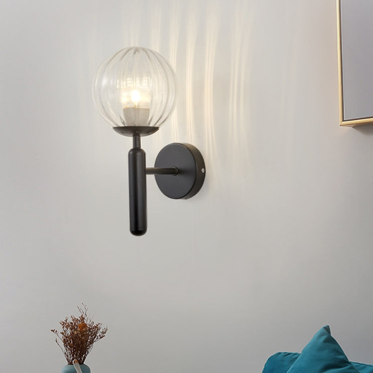 6102 Round Glass LED Wall Light Hotel Bedroom Bedside Living Room, Power source: 5W Warm Light