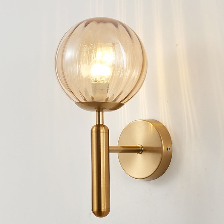 6102 Round Glass LED Wall Light Hotel Bedroom Bedside Living Room, Power source: 12W White Light