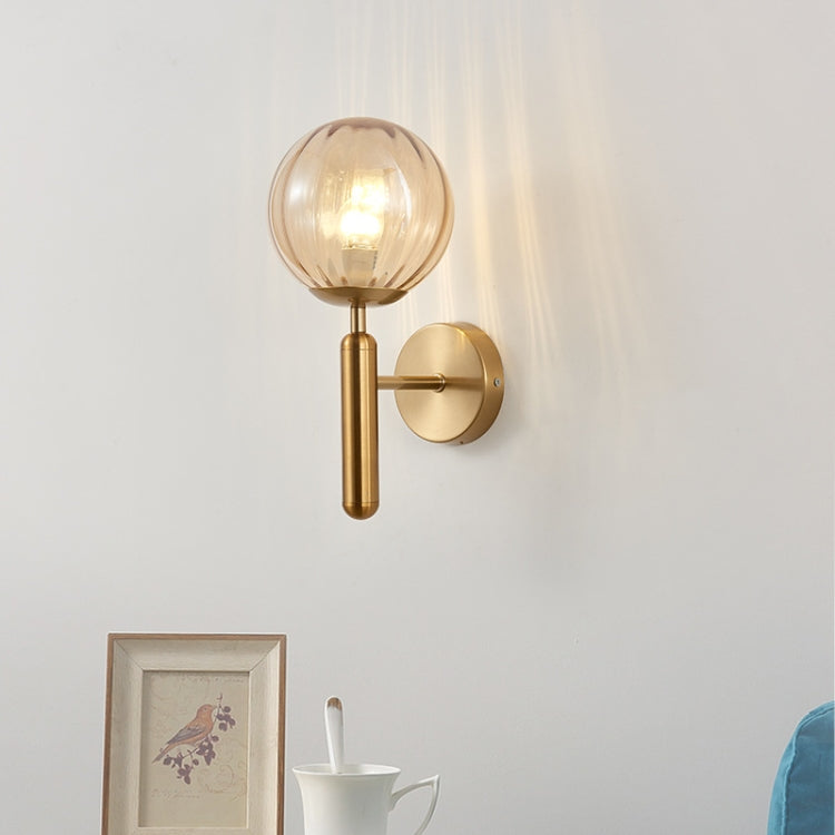 6102 Round Glass LED Wall Light Hotel Bedroom Bedside Living Room, Power source: 12W White Light