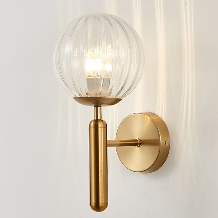 6102 Round Glass LED Wall Light Hotel Bedroom Bedside Living Room, Power source: 12W Warm Light