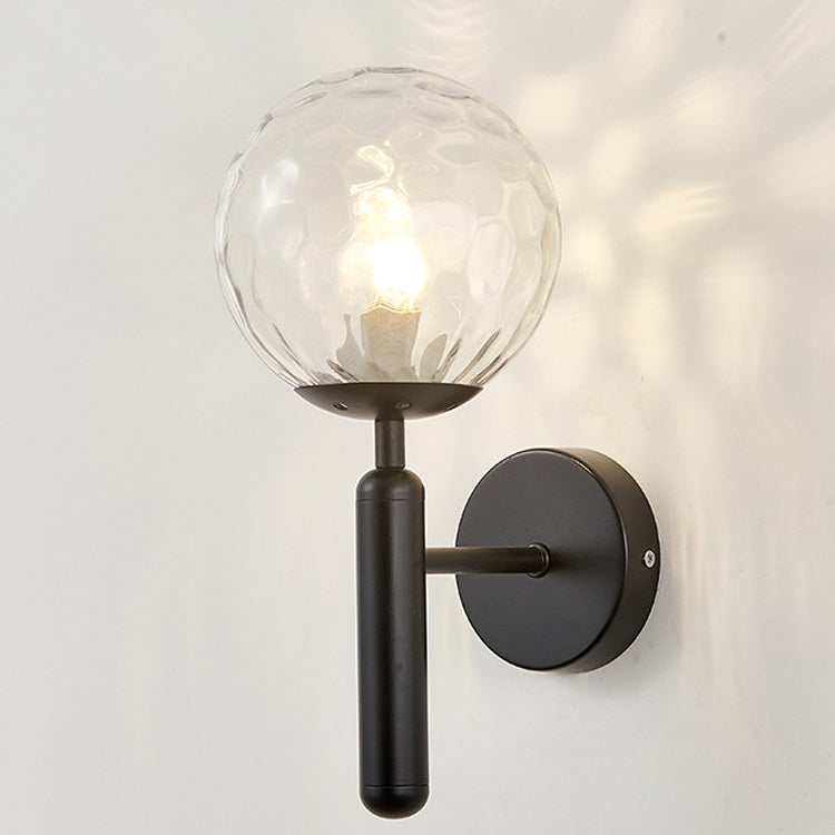 6102 Round Glass LED Wall Light Hotel Bedroom Bedside Living Room, Power source: 12W Warm Light