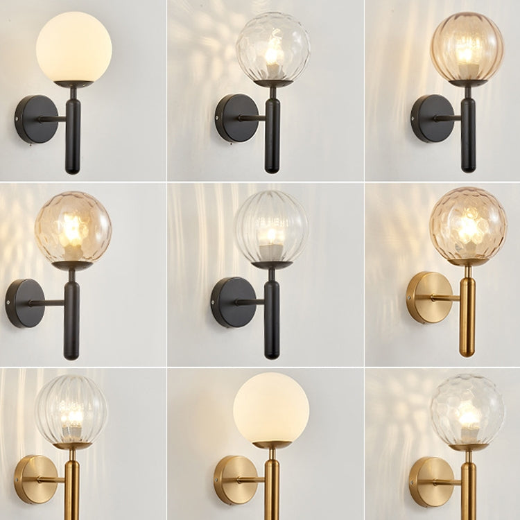 6102 Round Glass LED Wall Light Hotel Bedroom Bedside Living Room, Power source: 12W Three-color Light