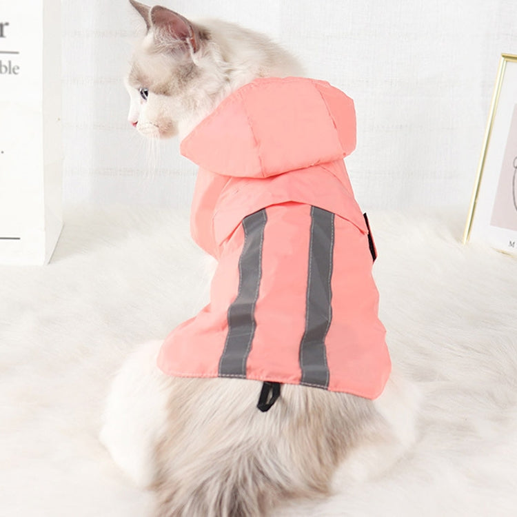 Dog Raincoat Reflective Strip Hooded Rain Poncho Four Seasons Universal Breathable, Size: S