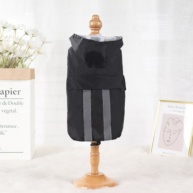 Dog Raincoat Reflective Strip Hooded Rain Poncho Four Seasons Universal Breathable, Size: 2XL