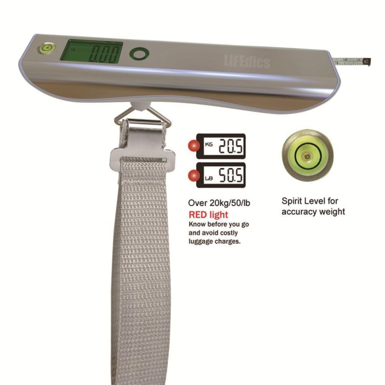 50kg/50g  Luggage Scale Electronic Scale Fishing Scale With Spirit Level & Overweight Reminder Function